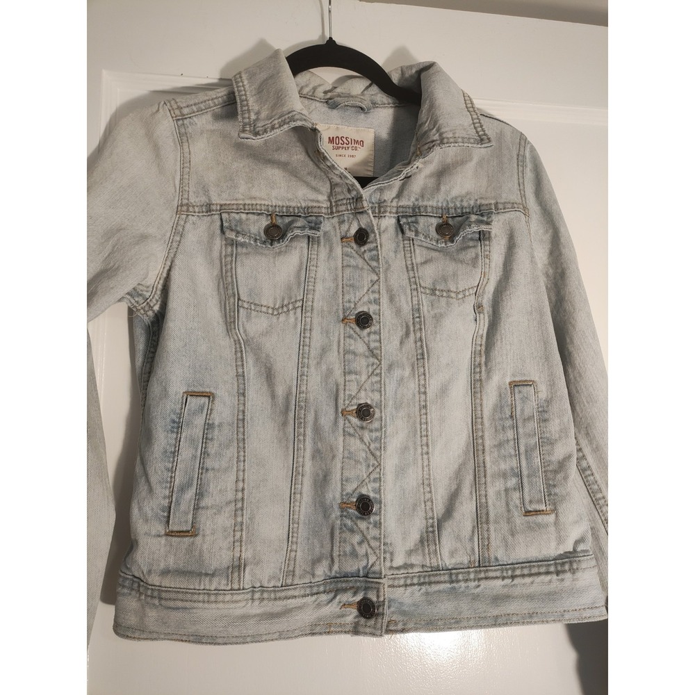 Mossimo Supply Co. Jacket Womens Medium Light Blue Denim Cotton Button Front